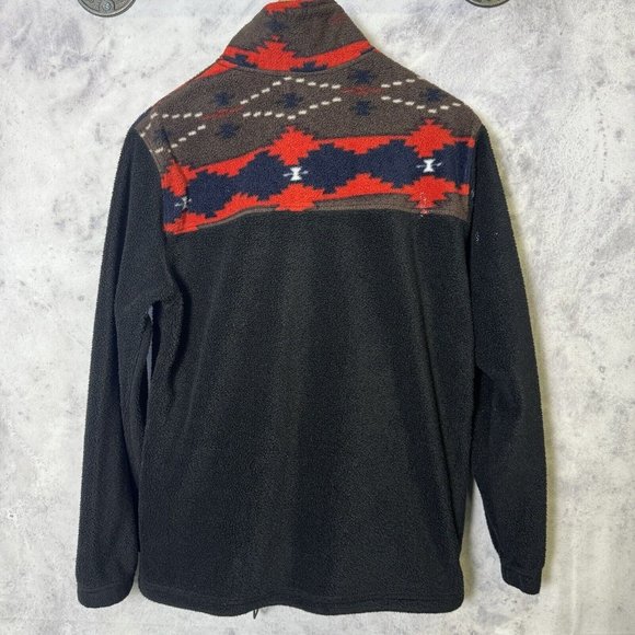 Vintage Angderson Aztec Fleece Sweatshirt Adult Small Black Long Sleeve Outdoor - Picture 2 of 10